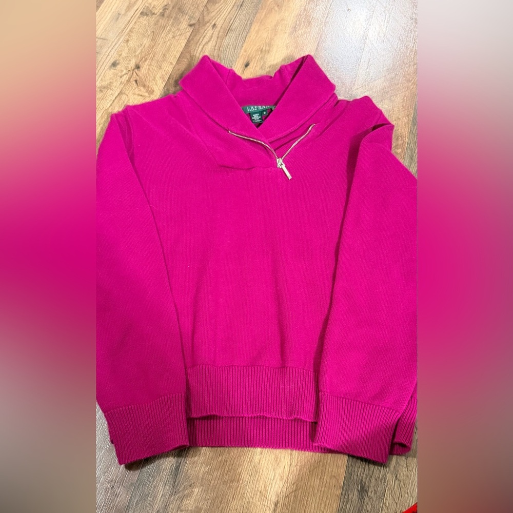 Ralph Lauren Fuchsia V-Neck Sweater